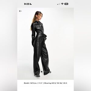 ASOS…NWT… Miss Selfridge Faux Leather Jumpsuit…Sz M